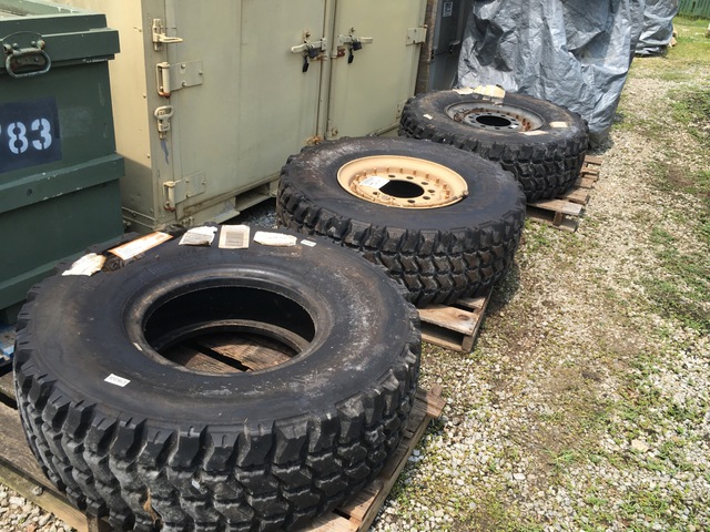 (2) Goodyear 395/85R20 Tires w/Wheels & (1) Goodyear 395/85R20 Tire