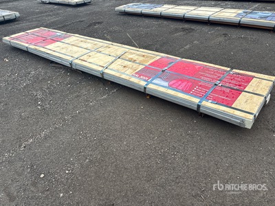Quantity of (100) 3 ft x 16 ft Red Steel Siding Roofing Sheets (Unused)