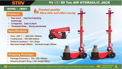 Quantity of (2) 2026 STARVOX JB80T 80 ton Pneumatic/Hydraulic Floor Jack (Unused)