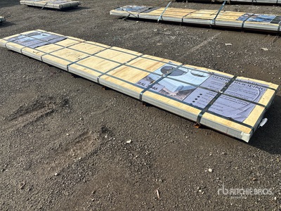 Quantity of (100) 3 ft x 16 ft Grey Steel Siding Roofing Sheets (Unused)
