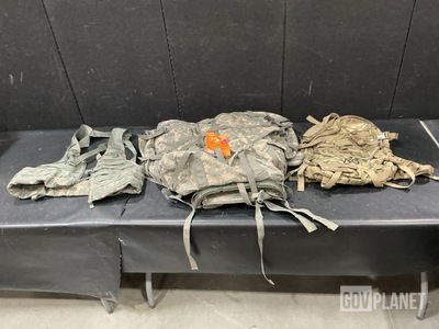 (16) Fighting Load Carriers, (10) Large Field Packs & Assorted Items