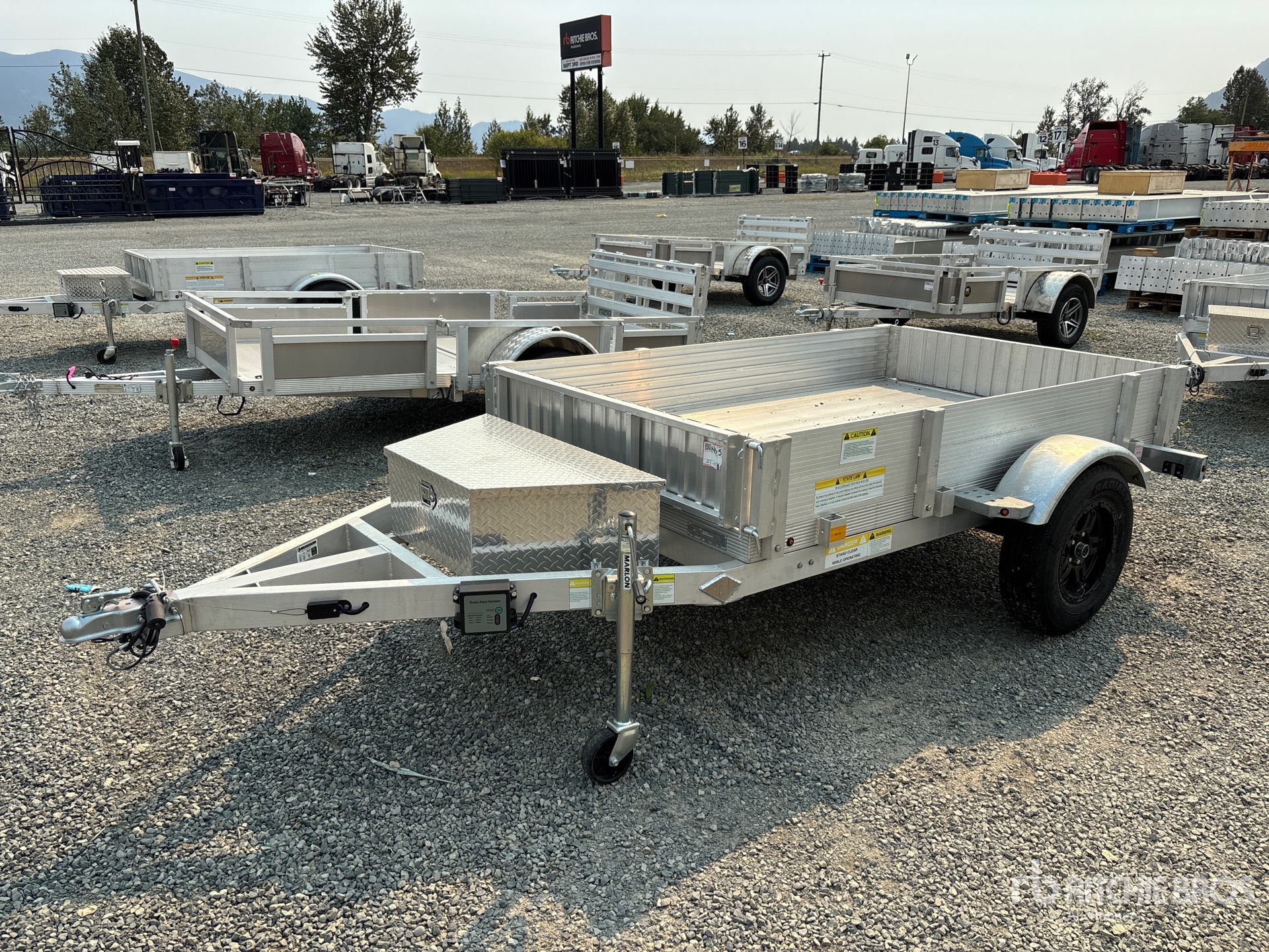 2025 Marlon 8 ft S/A Aluminum Dump Utility Trailer