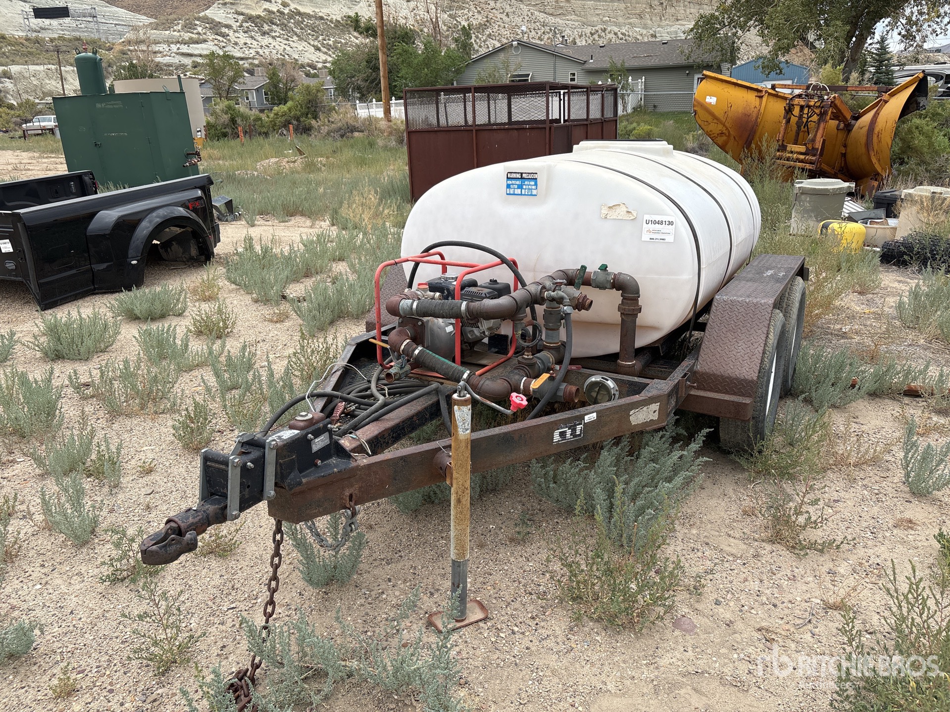 2000 Texas Bragg 500 gal T/A 500 Gal Water Tank Trailer