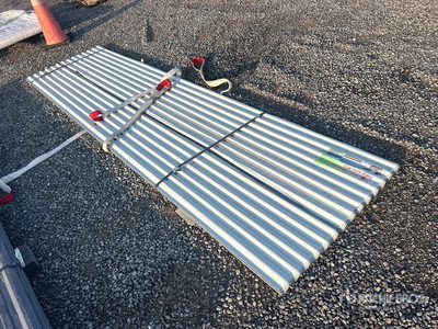 Quantity of (50) 12 ft x 3 ft White Corrugated Tin Panels (Unused)
