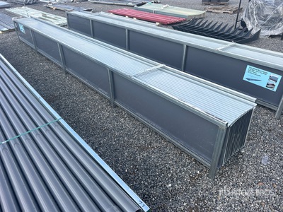 Quantity of (30) 20 ft x 17.7 in Gray Metal Roof Panels (Unused)