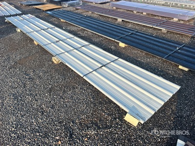 Quantity of (20) 20 ft x 3 ft White Corrugated Tin Panels (Unused)