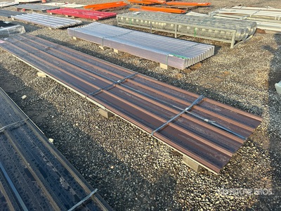 Quantity of (20) 20 ft x 3 ft Brown Corrugated Tin Panels (Unused)