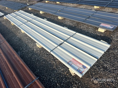 Quantity of (30) 16 ft x 3 ft White Corrugated Tin Panels (Unused)
