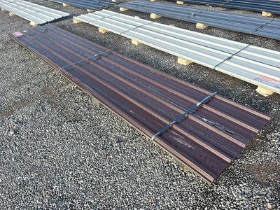 Quantity of (30) 16 ft x 3 ft Brown Corrugated Tin Panels (Unused)