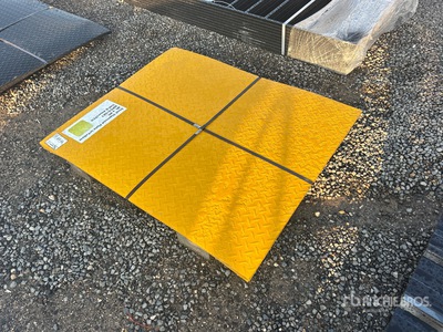 Quantity of (20) 3 ft x 4 ft Yellow Steel Diamond Plates (Unused)