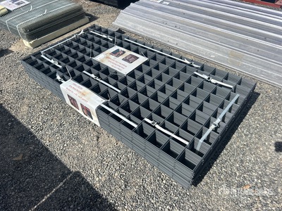 Quantity of (40) 3 ft x 6 ft Gray Metal Rail Panel