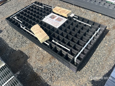 Quantity of (40) 3 ft x 6 ft Black Metal Rail Panel Divers  (Unused)