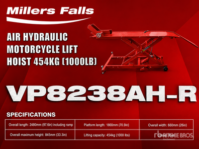 Multiquip 450 kg Motorcycle Air Hydraulic Vehicle Lift (Unused)