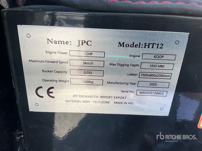 2025 JPC HT12 Minibagger (Unused)