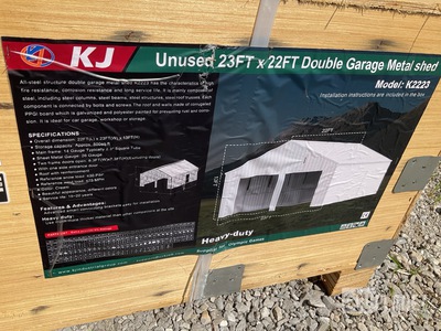 KJ K2223 Double Garage Metal Shed - Unused