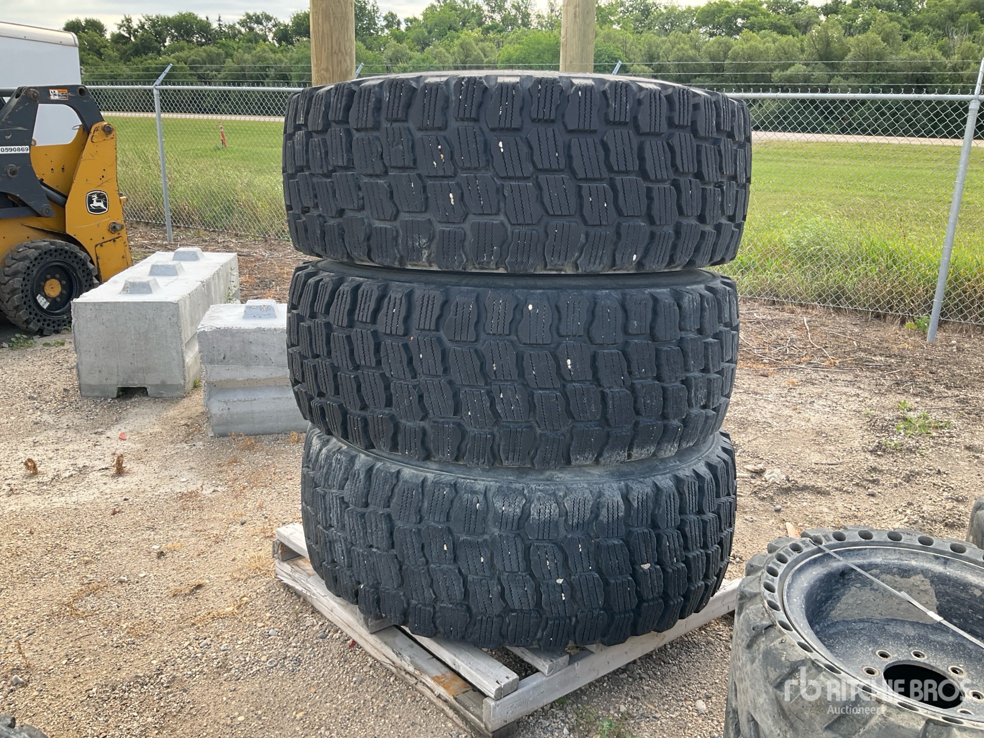 Quantity of (3) 20.5R25 Snow Tires - Fits Wheel Loader
