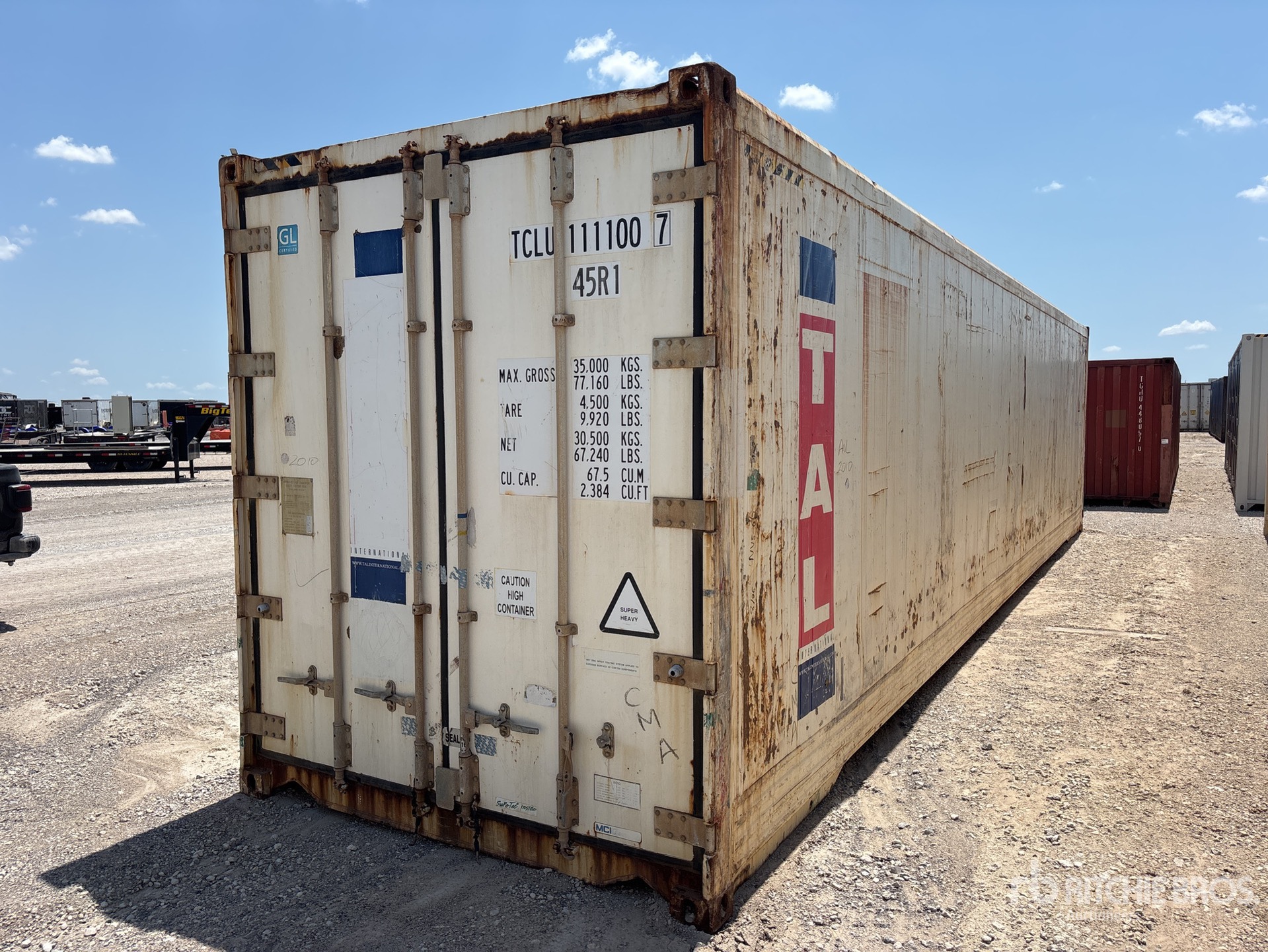 2010 40 ft High Cube Refrigerated Storage Container (Inoperable)