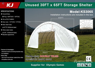 2026 KJ KS3065 30 ft x 65 ft x 20 ft Bâtiment d'entreposage (Unused)