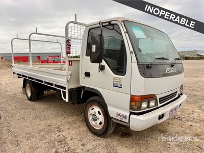 2001 Isuzu NPR200 4x2 Flatbed Truck (Inoperable)