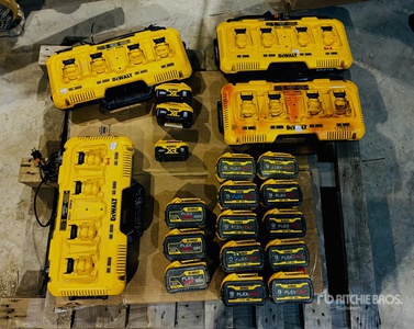 Quantity of Dewalt Batteries & Battery Chargers