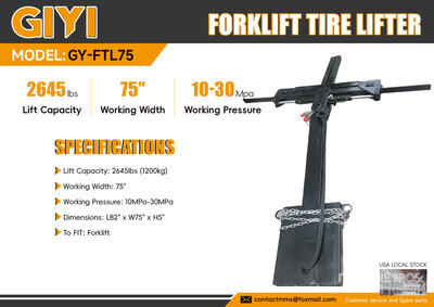 2026 GIYI GY-FTL75 75 in Forklift Tire Lifter Accessoires - divers chariot élévateur (Unused)