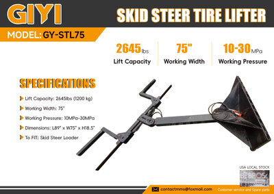 2026 GIYI GY-STL75 75 in Skid Steer Tire Lifter (Unused)