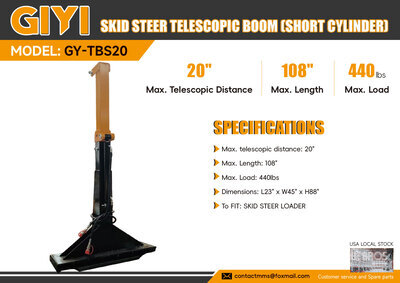 2026 GIYI GY-TBS20 108 in Skid Steer Telescopic Boom (Short Cylinder) (Unused)