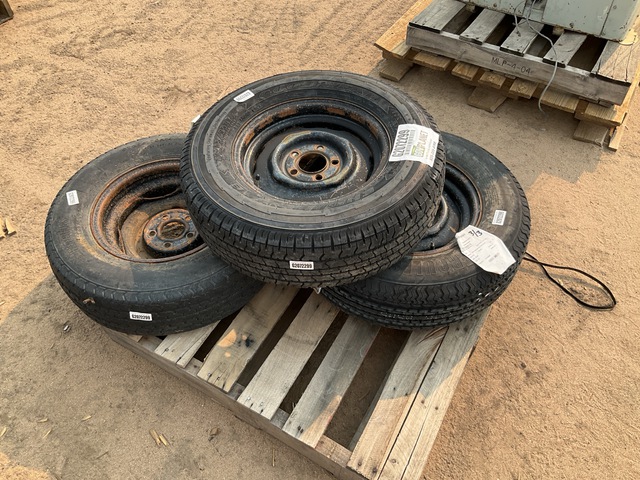 (3) ST205/75R14 Tires w/Wheels