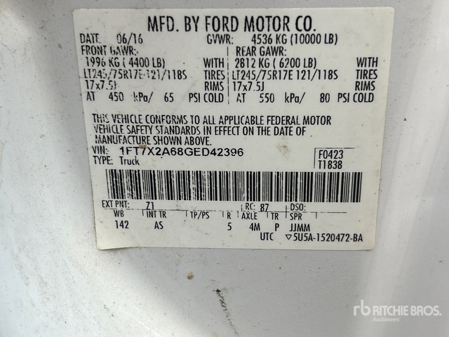 2016 Ford F-250 XL 4x2 Extended Cab Pickup