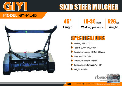 2026 GIYI GY-ML45 32 in Schranklader Mulcher (Unused)