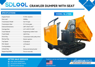 2026 SDLOOL SL-J1500 1.5 ton Mini Crawler Dumper (Unused)