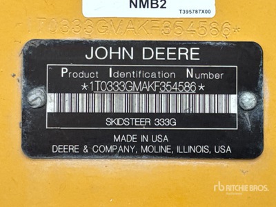 2019 John Deere 333G Two-Speed Kompaktowa ładowarka gąsienicowa