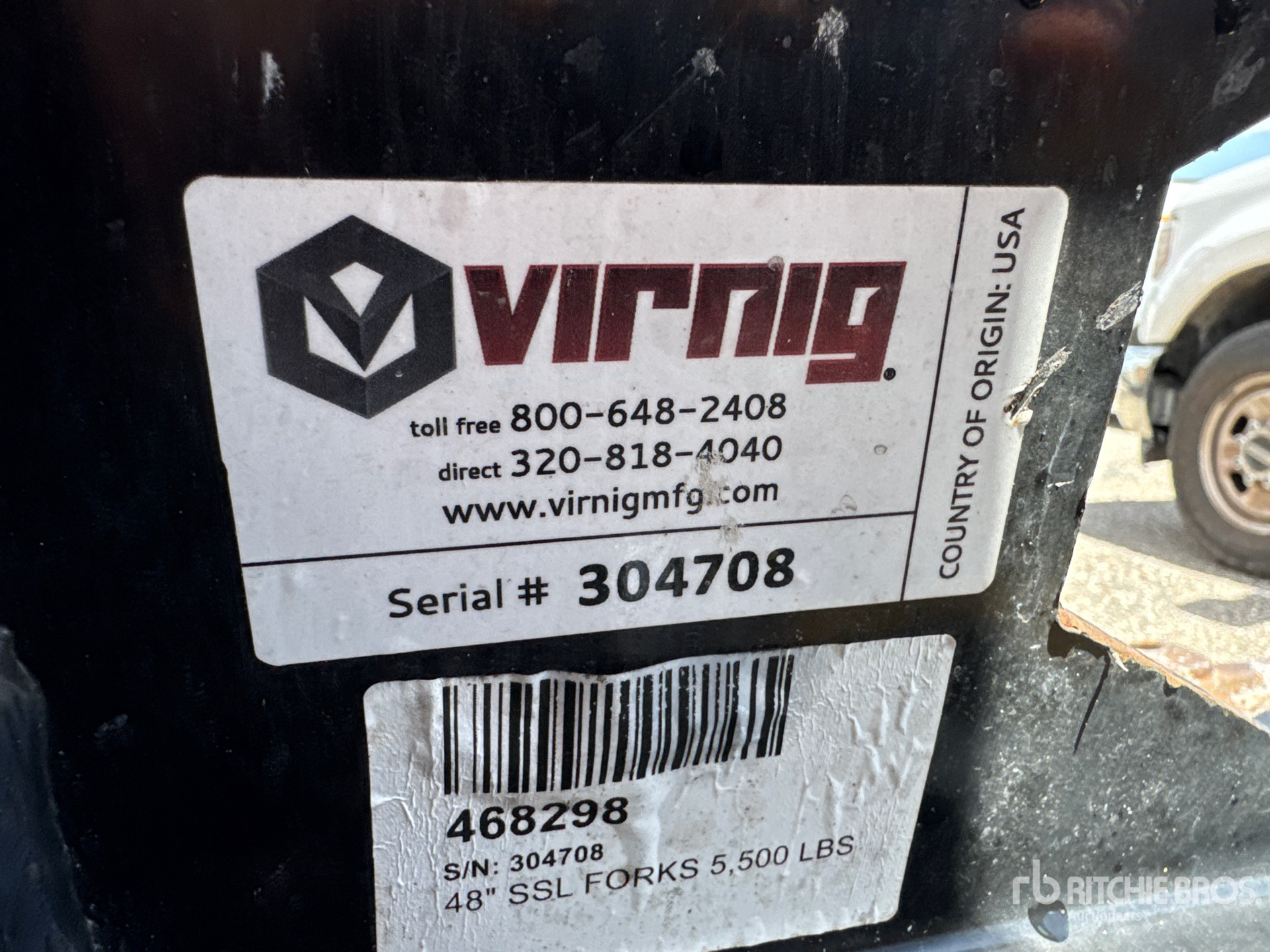 Virnig 48 in Skid Steer Forks - Fits John Deere 333G