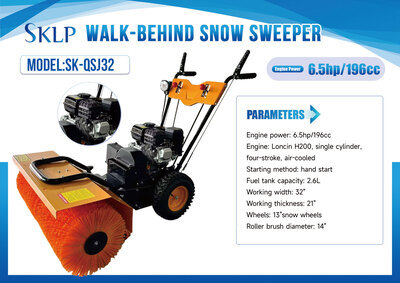 2026 SKLP SK-QSJ32 Walk-Behind Snow Sweeper Różne urządzenia Sprzęt do śniegu (Unused)
