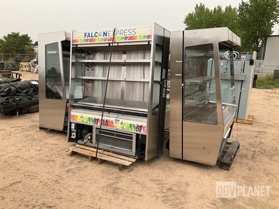(4) Falcon Express Open-Air Refrigerated Merchandiser Display Cases