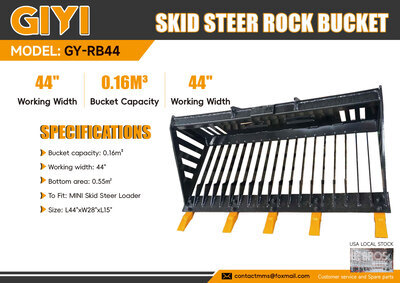 2026 GIYI GY-RB44 Rock Mini Pala para Minicargadora (Unused)