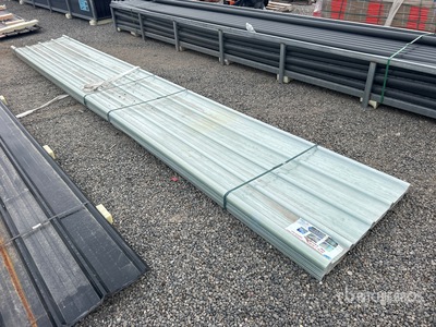 Quantity of (50) 35 in x 19.69 ft Clear Corrugated Polycarbonate Roof Panels (Unused)