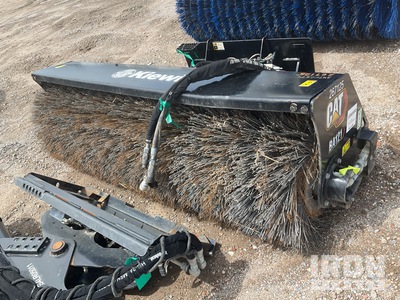 2024 Cat BA121 84 in Hydraulic Polypropylene/Wire Angle Broom - Fits Skid Steer