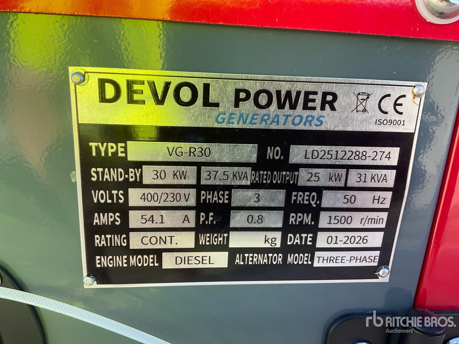 2026 Compal VG-R30 30KW Generator Set (Unused)