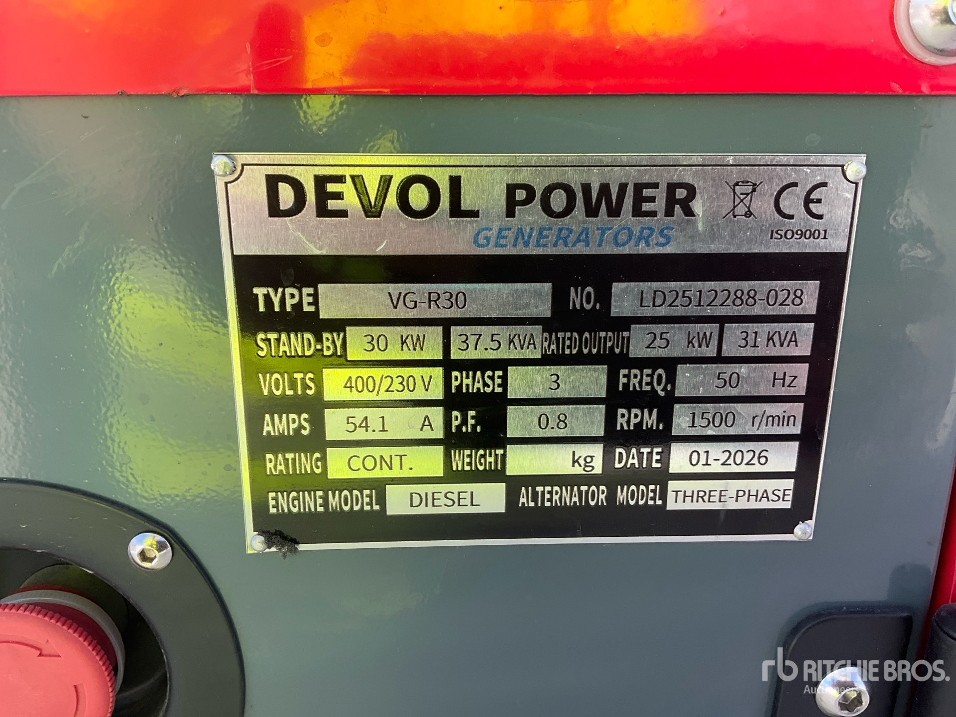 2026 Compal VG-R30 30KW Generator Set (Unused)