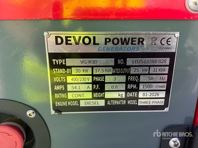 2026 Compal VG-R30 30KW 発電機セット (250-749 kw/310-950 kva) (Unused)