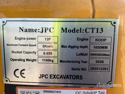 2026 JPC CT13 Minibagger (Unused)