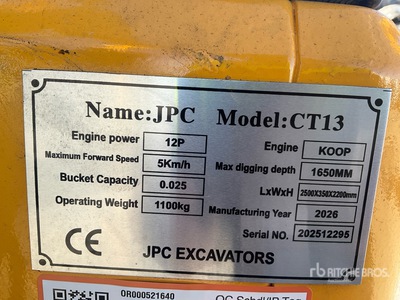 2026 JPC CT13 Minibagger (Unused)