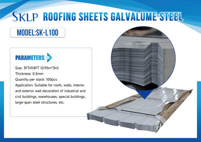 Quantity of (100) 2026 SKLP SKL100 3 ft x 9 ft 10 in Galvalume Steel Sheets Structural Steel (Unused)
