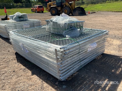 Quantity of (20) 7 ft 5 in x 6 ft Chain Link Temporary Clôture de site (Unused)