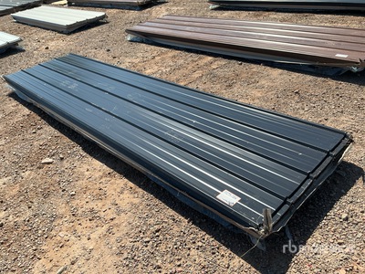 Quantity of (100) 12 ft x 3 ft Black Metal Roof Panels (Unused)
