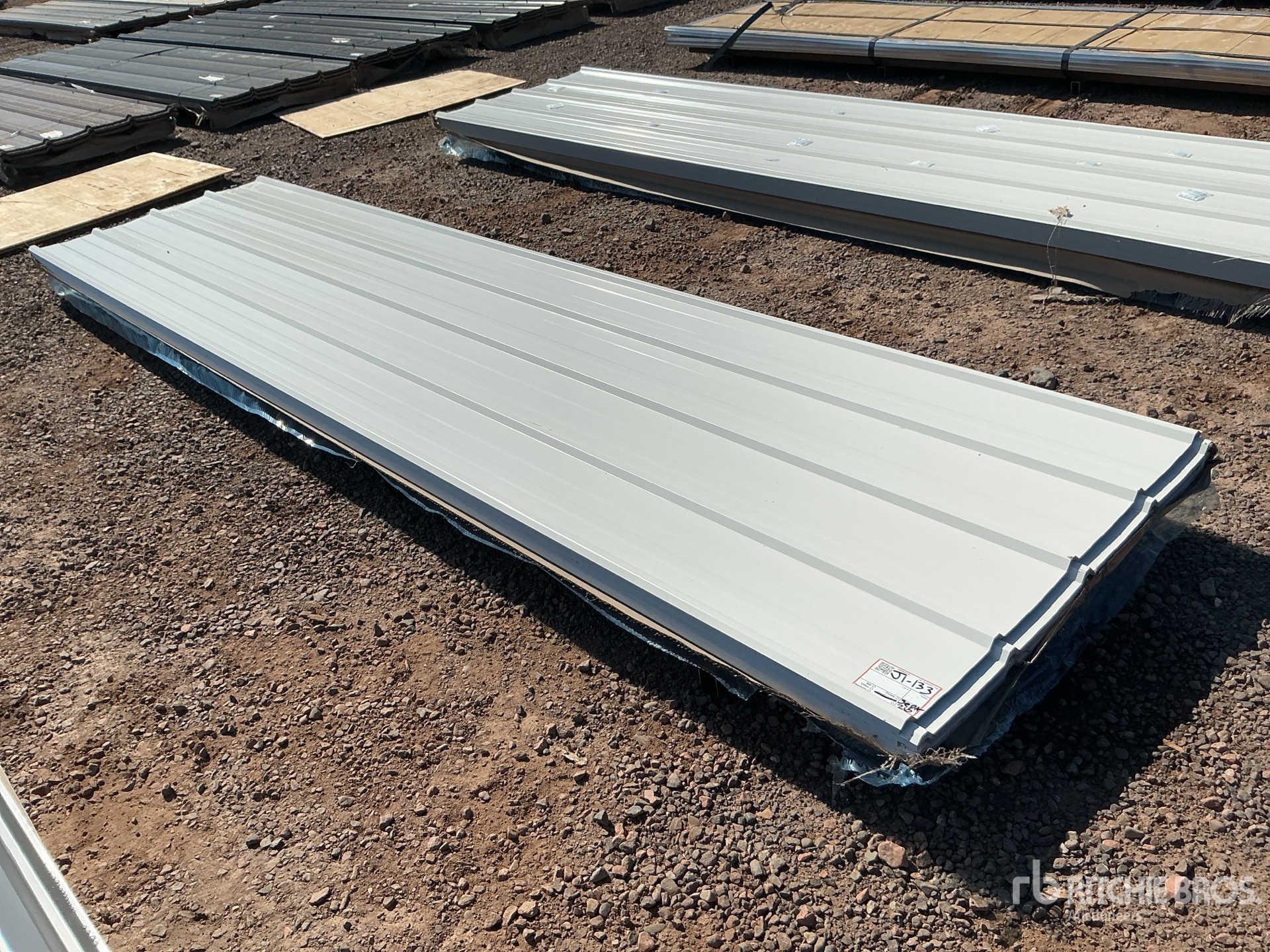 Quantity of (100) 12 ft x 3 ft White Metal Roof Panels (Unused)