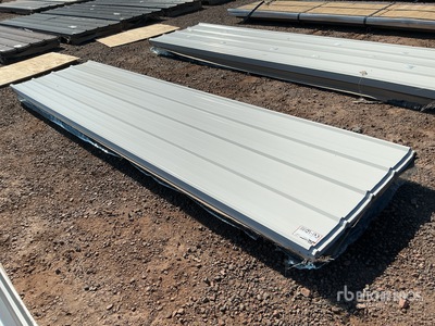 Quantity of (100) 12 ft x 3 ft White Metal Roof Panels (Unused)