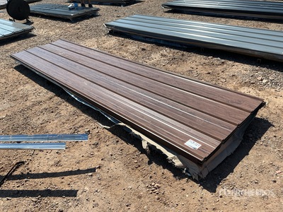 Quantity of (100) 12 ft x 3 ft Brown Metal Roof Panels (Unused)
