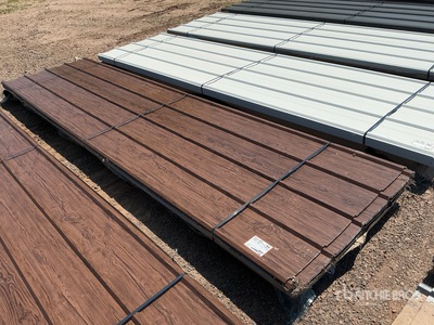 Quantity of (100) 12 ft x 3 ft Brown Metal Roof Panels (Unused)